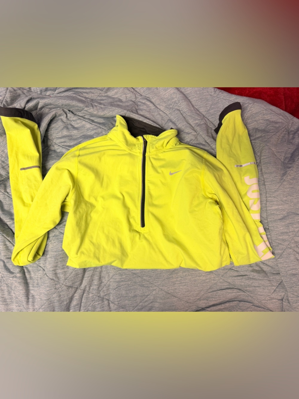 Nike Women's Neon Yellow
Half-Zip Running Top